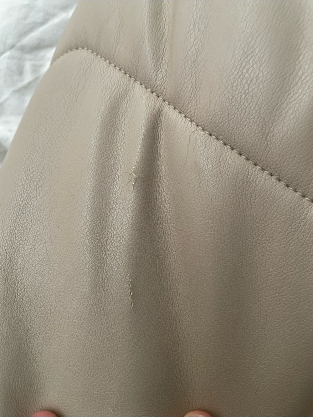 Abercrombie & Fitch Light Beige Puffer Jacket with High Collar - Picture 7 of 8